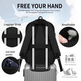Skaypibs Black Backpack for Men Women, School Backpack for Boys Teens, 15.6 Inch Laptop Backpacks with USB Port, Water Resistent book bag, Work College Student Bookbag,Travel back pack