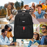 Skaypibs Black Backpack for Men Women, School Backpack for Boys Teens, 15.6 Inch Laptop Backpacks with USB Port, Water Resistent book bag, Work College Student Bookbag,Travel back pack