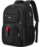Skaypibs Black Backpack for Men Women, School Backpack for Boys Teens, 15.6 Inch Laptop Backpacks with USB Port, Water Resistent book bag, Work College Student Bookbag,Travel back pack