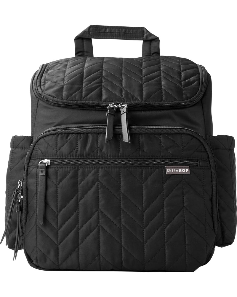 Skip Hop Diaper Bag Backpack: Forma, Multi - Function Baby Travel Bag with Changing Pad & Stroller Attachment, Jet Black