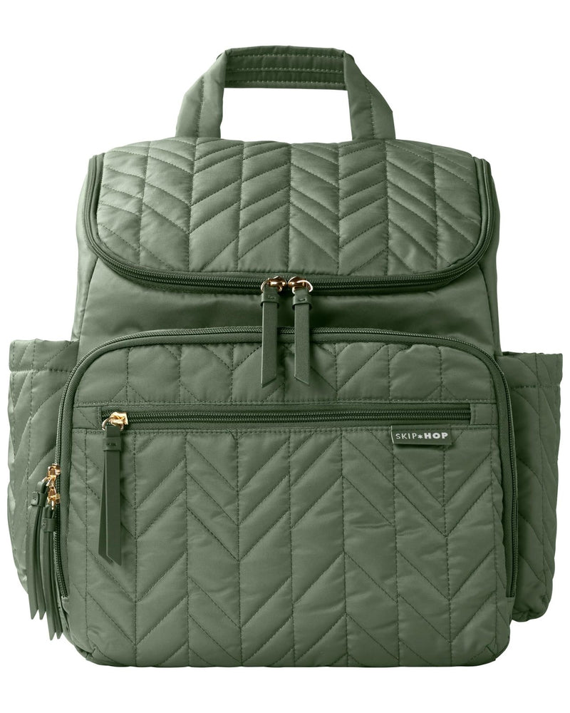 Skip Hop Diaper Bag Backpack: Forma, Multi - Function Baby Travel Bag with Changing Pad & Stroller Attachment, Sage