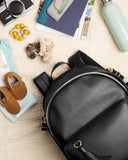 Skip Hop Diaper Bag Backpack: Greenwich Multi - Function Baby Travel Bag with Changing Pad and Stroller Straps, Vegan Leather, Black