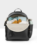 Skip Hop Diaper Bag Backpack: Greenwich Multi - Function Baby Travel Bag with Changing Pad and Stroller Straps, Vegan Leather, Black