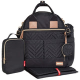 Skip Hop Diaper Bag Backpack: Suite 6 - in - 1 Diaper Backpack Set, Multi - Function Baby Travel Bag with Changing Pad, Stroller Straps, Bottle Bag and Pacifier Pocket, Black