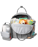 Skip Hop Diaper Bag Backpack: Suite 6 - in - 1 Diaper Backpack Set, Multi - Function Baby Travel Bag with Changing Pad, Stroller Straps, Bottle Bag and Pacifier Pocket, Dove Grey