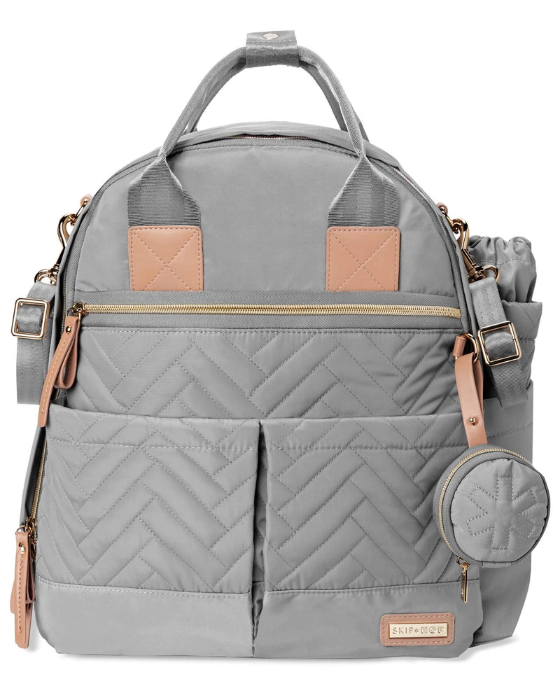 Skip Hop Diaper Bag Backpack: Suite 6 - in - 1 Diaper Backpack Set, Multi - Function Baby Travel Bag with Changing Pad, Stroller Straps, Bottle Bag and Pacifier Pocket, Dove Grey