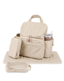 Skip Hop Diaper Bag Backpack with Portable Changing Pad Adjustable Pocket for 30 oz. Tumblers 9 Total Pockets Insulated Packing Cubes Luggage Sleeve & Stroller Straps Fits a 14” Laptop Forma Next Oat
