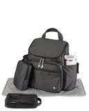 Skip Hop Diaper Bag Backpack with Portable Changing Pad Adjustable Pocket for 30 oz Tumblers 9 Total Pockets Insulated Packing Cubes Luggage Sleeve & Stroller Straps Fits a 14” Laptop Forma Next Black