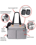 Skip Hop Diaper Bag: Iconic Duo Weekender, Extra Large Capacity with Changing Pad & Stroller Attachment, Grey Melange