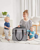 Skip Hop Diaper Bag: Iconic Duo Weekender, Extra Large Capacity with Changing Pad & Stroller Attachment, Grey Melange