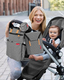 Skip Hop Insulated Breastmilk Cooler And Double Baby Bottle Bag, Black & White Stripe