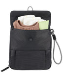 Skip Hop Travel Baby Changing Pad with Easy - Clean Surface, Covers Public Changing Stations, Wipes Pocket, Diaper Storage, Disposable Bag Dispenser and Magnetic Wipes Pocket, Clean Slate, Black