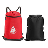 Skog Å Kust GymSak | Patented 2-in-1 Drawstring Cinch Bag with Removable Waterproof Dry Bag | Red