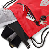 Skog Å Kust GymSak | Patented 2 - in - 1 Drawstring Cinch Bag with Removable Waterproof Dry Bag | Red