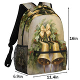 Skonsati Golden Bell Large Backpack Fashion Travel Backapck for Business Women Men Casual Laptop Bag Waterproof Lightweight Cool Backpacks