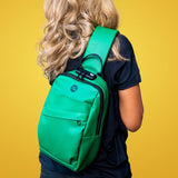 Skunk Uno Cross Body Backpack (Green Leather)