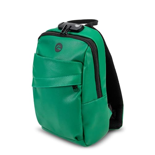Skunk Uno Cross Body Backpack (Green Leather) | Backpacks4Less