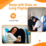 Skyrest Inflatable Travel Pillow - Airplane Pillow for Neck Support on Long Flights, Buses, Cars, Office & Trains - Comes with Eye Mask, Earplugs & Portable Drawstring Bag - Black