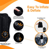 Skyrest Inflatable Travel Pillow - Airplane Pillow for Neck Support on Long Flights, Buses, Cars, Office & Trains - Comes with Eye Mask, Earplugs & Portable Drawstring Bag - Black