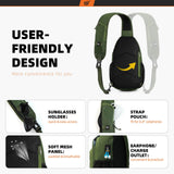 SKYSPER Sling Bag RFID Crossbody Sling Backpack Cross Body Shoulder Bag Travel Hiking Daypack for Women Men(Army Green)