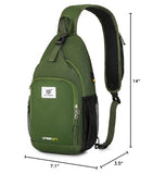SKYSPER Sling Bag RFID Crossbody Sling Backpack Cross Body Shoulder Bag Travel Hiking Daypack for Women Men(Army Green)