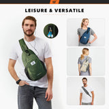 SKYSPER Sling Bag RFID Crossbody Sling Backpack Cross Body Shoulder Bag Travel Hiking Daypack for Women Men(Army Green)
