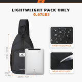 SKYSPER Sling Bag RFID Crossbody Sling Backpack Cross Body Shoulder Bag Travel Hiking Daypack for Women Men(Black)