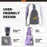 SKYSPER Sling Bag RFID Crossbody Sling Backpack Cross Body Shoulder Bag Travel Hiking Daypack for Women Men(Purple)