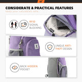SKYSPER Sling Bag RFID Crossbody Sling Backpack Cross Body Shoulder Bag Travel Hiking Daypack for Women Men(Purple)