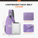 SKYSPER Sling Bag RFID Crossbody Sling Backpack Cross Body Shoulder Bag Travel Hiking Daypack for Women Men(Purple)