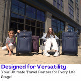 Skyway Epic Softside Carry - On Luggage - Lightweight Suitcase with Wheels for Travel | TSA Approved Carry - On Bag | Spinner Suitcase | Carry - On Luggage with Telescoping Handle, 20 inch, Plum