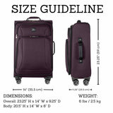 Skyway Epic Softside Carry - On Luggage - Lightweight Suitcase with Wheels for Travel | TSA Approved Carry - On Bag | Spinner Suitcase | Carry - On Luggage with Telescoping Handle, 20 inch, Plum