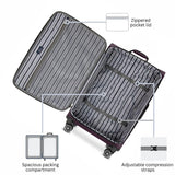 Skyway Epic Softside Carry - On Luggage - Lightweight Suitcase with Wheels for Travel | TSA Approved Carry - On Bag | Spinner Suitcase | Carry - On Luggage with Telescoping Handle, 20 inch, Plum