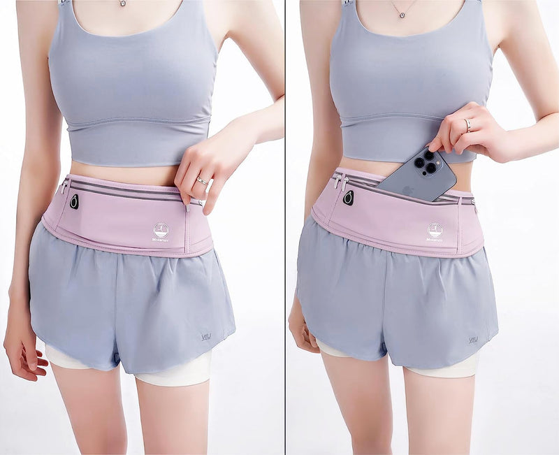 Slim Running Belt Fanny Packs for Women, Waist Pack Money Belt Phone Holder for Running