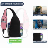 Sling Backpack for Women & Men, Crossbody Travel Bag with Water Bottle Holders, 17 Pockets, Quick - Access Phone Pocket, Hidden Security Pocket, Fits 11" Tablet, for Daily Carry, Travel, Theme Parks
