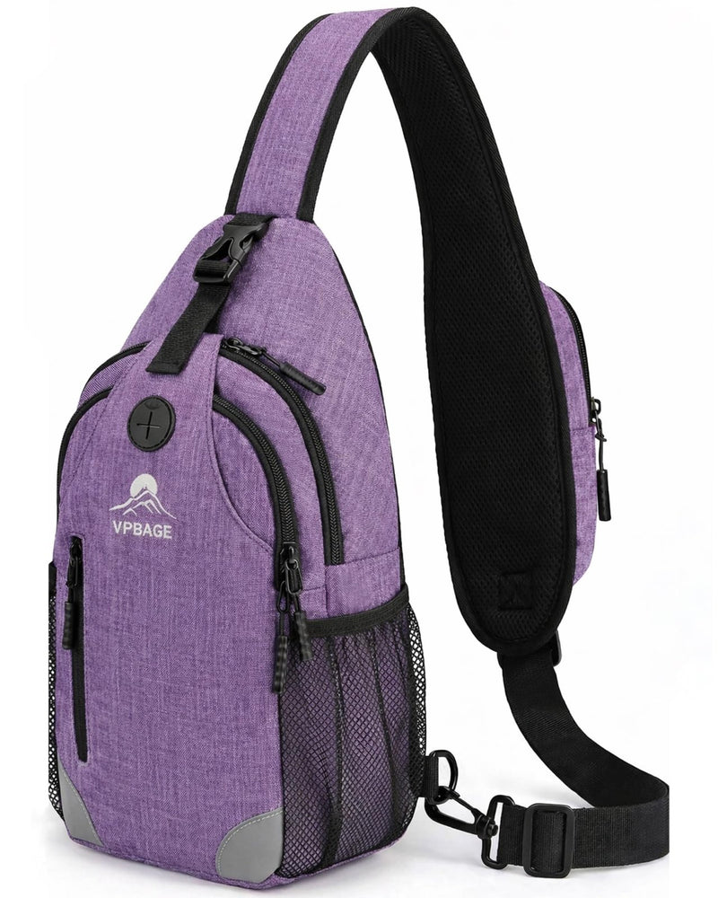 Sling Backpack for Women & Men, Crossbody Travel Bag with Water Bottle Holders, 17 Pockets, Quick - Access Phone Pocket, Hidden Security Pocket, Fits 11" Tablet, for Daily Carry, Travel, Theme Parks
