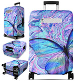 Slohif Luggage Cover for Suitcase Tsa Approved Protector - Butterfly Luggage Sleeve Large Suit Case Cover Travel Stretch Baggage Case Protective Washable Fit 31-32 Inch