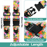 Slohif Luggage Straps for Suitcases Travel Belt Accessories Luggage Connector Identifiers 2 Pack Over Handle with Buckle Unique Nylon Adjustable Strap for Sleeping Bag Car Seat Cat