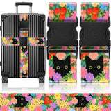 Slohif Luggage Straps for Suitcases Travel Belt Accessories Luggage Connector Identifiers 2 Pack Over Handle with Buckle Unique Nylon Adjustable Strap for Sleeping Bag Car Seat Cat
