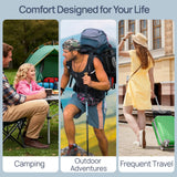 Small Cooling Memory Foam Pillow for Travel & Camping, Compressible Adjustable Pillow for Medium Firm Neck Knee Lumbar Support,Washable, Ideal Sleeping, Car, Airplane, Toddler & Backpacking, Gifts