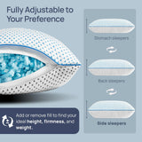 Small Cooling Memory Foam Pillow for Travel & Camping, Compressible Adjustable Pillow for Medium Firm Neck Knee Lumbar Support,Washable, Ideal Sleeping, Car, Airplane, Toddler & Backpacking, Gifts