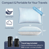 Small Cooling Memory Foam Pillow for Travel & Camping, Compressible Adjustable Pillow for Medium Firm Neck Knee Lumbar Support,Washable, Ideal Sleeping, Car, Airplane, Toddler & Backpacking, Gifts