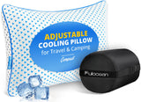 Small Cooling Memory Foam Pillow for Travel & Camping, Compressible Adjustable Pillow for Medium Firm Neck Knee Lumbar Support,Washable, Ideal Sleeping, Car, Airplane, Toddler & Backpacking, Gifts