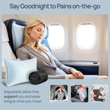 Small Cooling Memory Foam Pillow for Travel & Camping, Compressible Adjustable Pillow for Medium Firm Neck Knee Lumbar Support,Washable, Ideal Sleeping, Car, Airplane, Toddler & Backpacking, Gifts