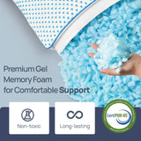 Small Cooling Memory Foam Pillow for Travel & Camping, Compressible Adjustable Pillow for Medium Firm Neck Knee Lumbar Support,Washable, Ideal Sleeping, Car, Airplane, Toddler & Backpacking, Gifts