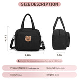 Small Diaper Bag Tote, Crossbody Diaper Bag Mini Purse with 8 Pockets, Travel Baby Bag for boys & Girls, 2 Insulated Pockets, Black