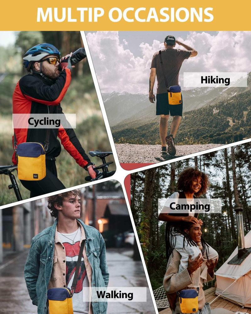 Small Side Shoulder Bag Crossbody Bag For Men, Yellow Anti - Theft Waterproof Shoulder Backpack Sling Chest Crossbody Bag Cover Pack Rucksack Bicycle Sport