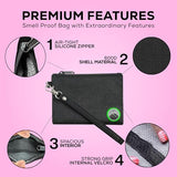 Small Smell Proof Bag 6" x 4", Smell Proof Container, Dog Tested Odor resistant Bag, Best Zipper Odor sealing Pouch Herbs and coffee, Money Organizer & Travel Medicine Bag, Scent resistent Containers