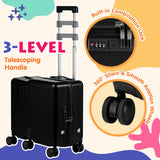 smilesun Kids Ride - On Luggage, 20" Hardshell Carry - On Suitcase with 6 Spinner Wheels, Foldable Pedal, Hidden Cup Holder & Combination Lock for Toddlers & Children (Black, 20 - inch)