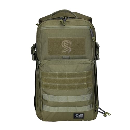 Snacam Military Tactical Backpack for Men, Molle Army Rucksack Pack, Bug Out Bag, Laptop Compartment, 30L (Green)